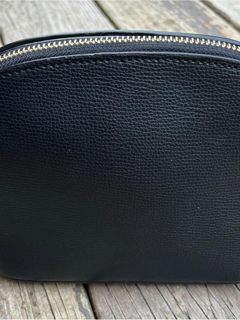 kate spade Black Pebbled Leather Crossbody with Gold Logo